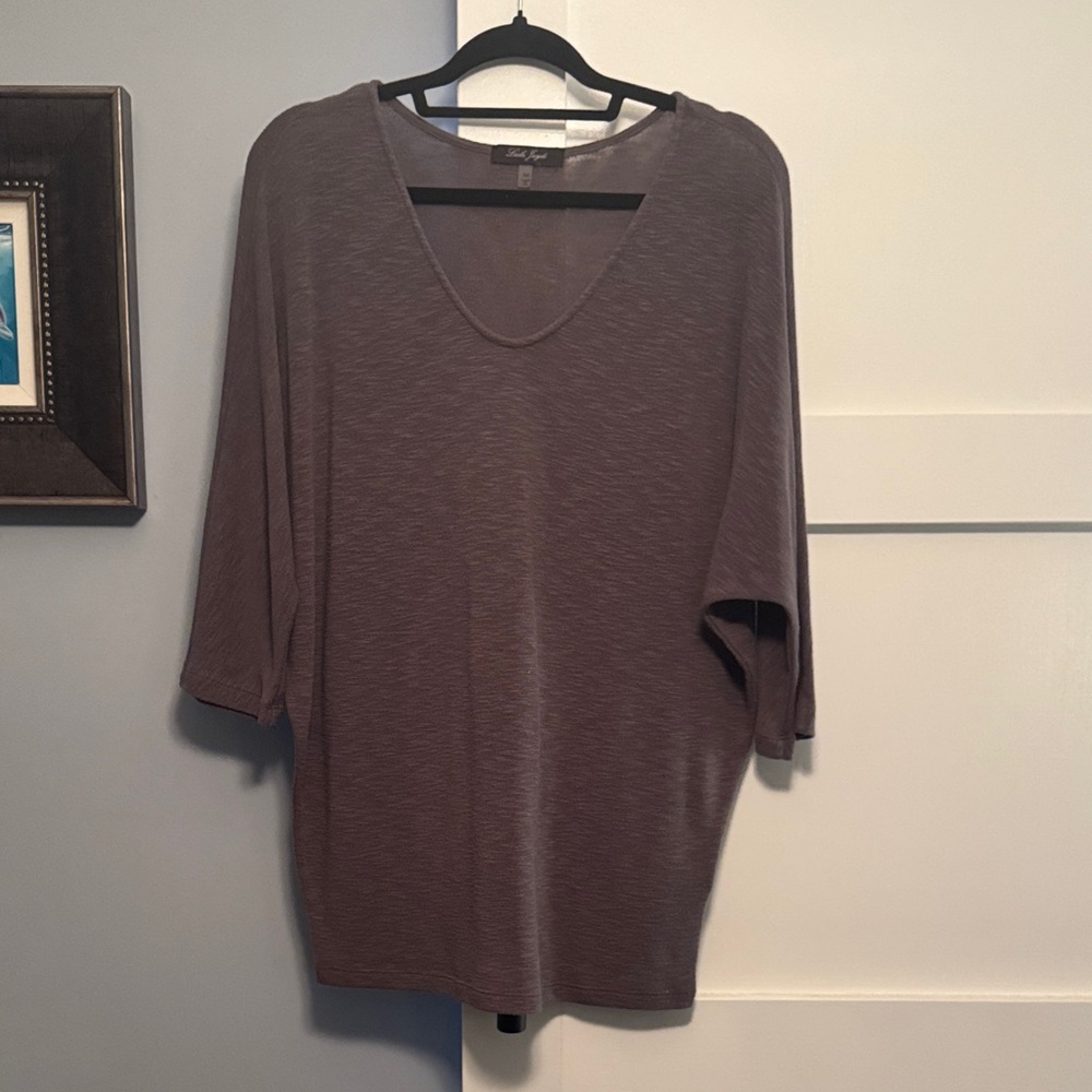 Laila Jayde Women's V-Neck Sweater in Grayish Brown